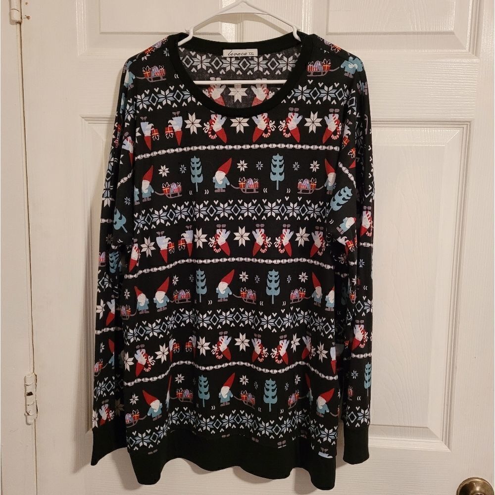 Lavaca Christmas print slit hem‎
